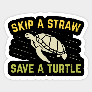 Skip A Straw Save A Turtle Scuba Diver Diving Gift Sticker